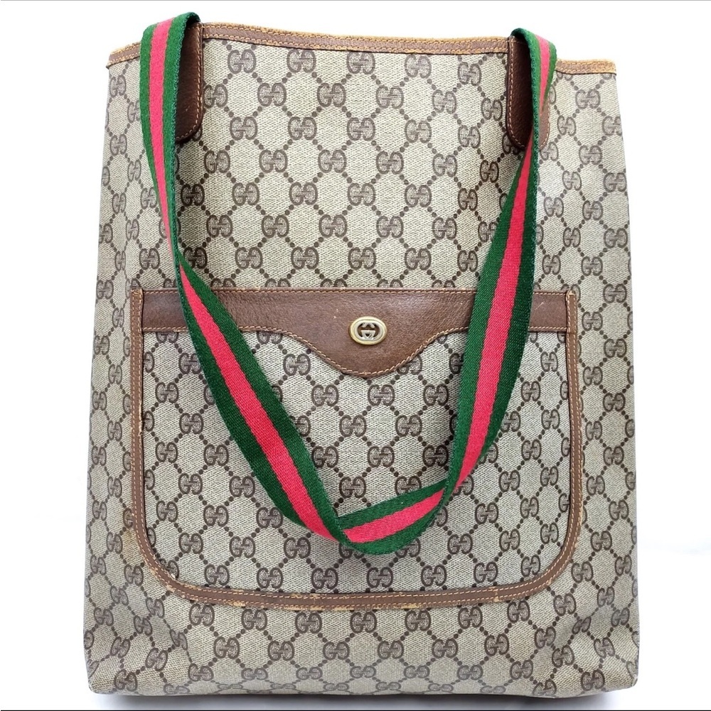 Gucci GG Supreme Sherry Line Tote Bag